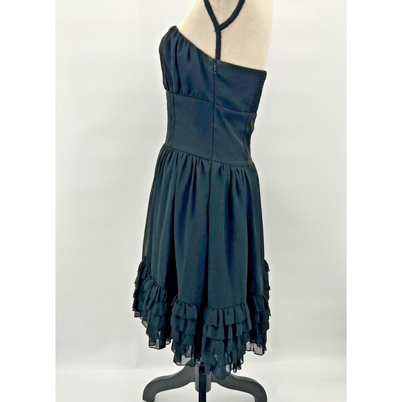KENSIE GIRL Black Cocktail Party Formal Dress~Strapless Mini w Ruffles LBD~Sz S - Picture 7 of 14